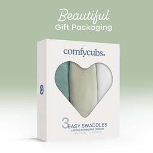 Baby Easy Swaddle Blankets w/ Zipper - 3 Pack - Stone/Sage/Azul
