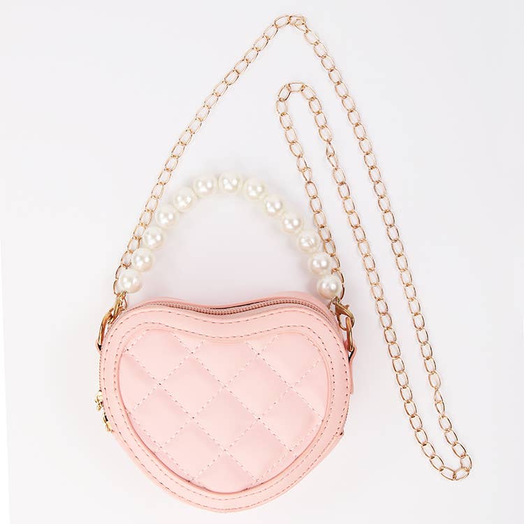 Quilted Heart Purse - Pink