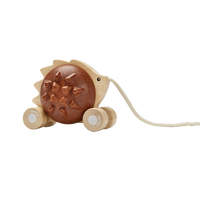 Plan Toys - Pull Along Hedgehog - Brown