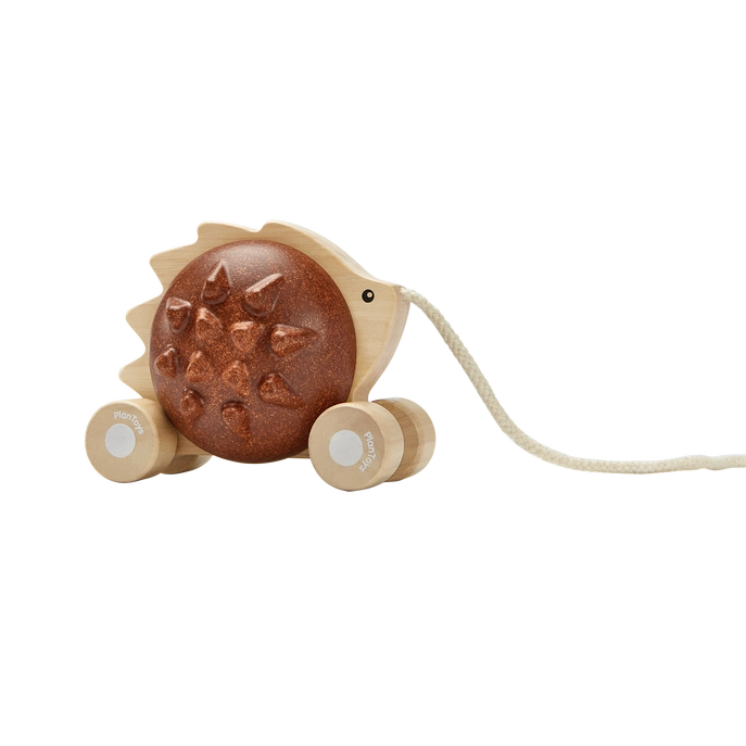 Plan Toys - Pull Along Hedgehog - Brown