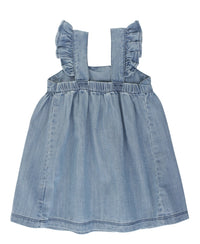 Longhorn Embroidery Lt Denim Bow Dress