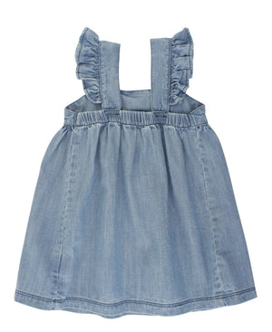 Longhorn Embroidery Lt Denim Bow Dress