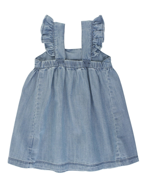 Longhorn Embroidery Lt Denim Bow Dress