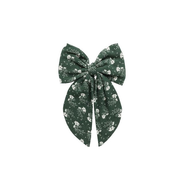 Oversized Bow - Green Ditsy
