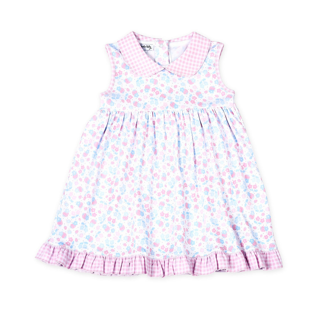 Sweet Strawberries Pink Collared S/L Dress