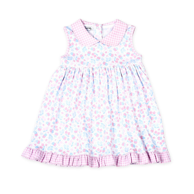 Sweet Strawberries Pink Collared S/L Dress