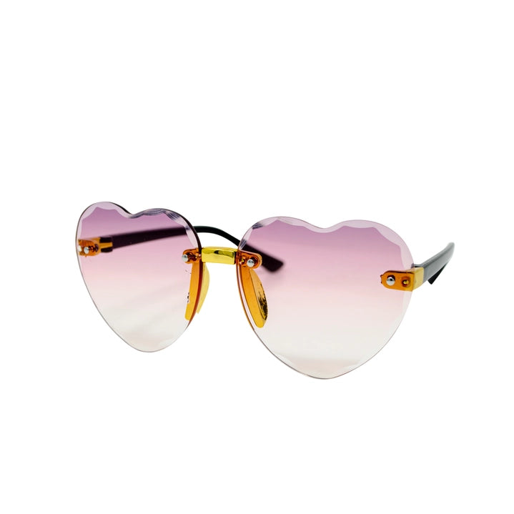 Pink Frameless Heart Sunglasses