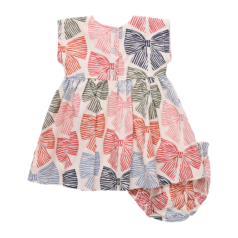 Baby Girls Adaline Dress Set - Multi Striped Bows
