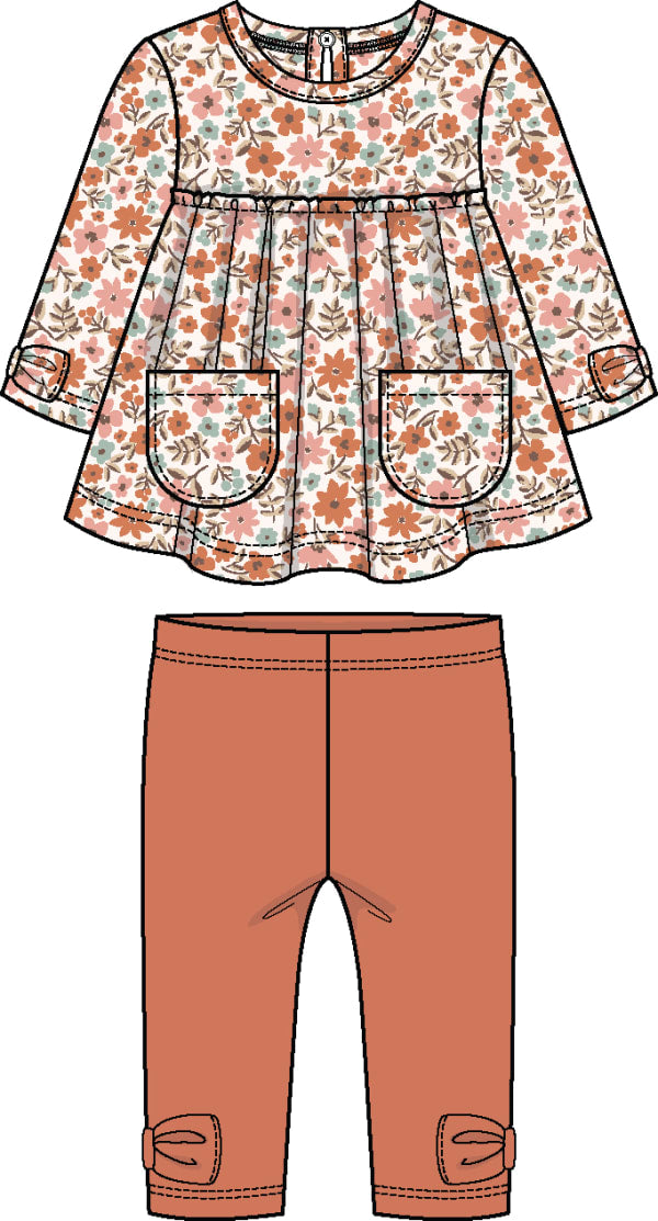 Floral Tunic with Pockets & Leggings