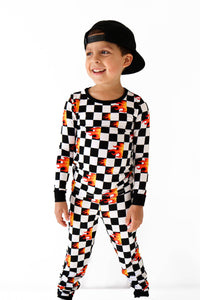 Bamboo Two Piece Set - Checker Blaze