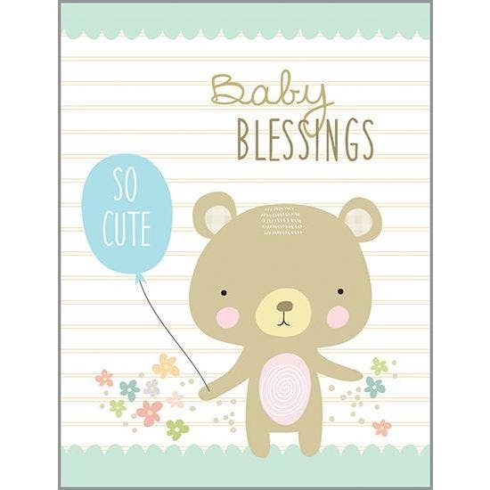 With Scripture Baby Greeting Card - Bear with Balloon