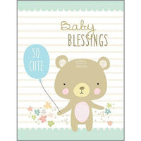 With Scripture Baby Greeting Card - Bear with Balloon