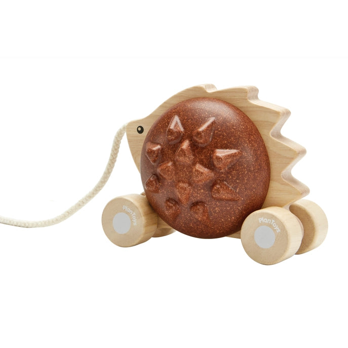 Plan Toys - Pull Along Hedgehog - Brown