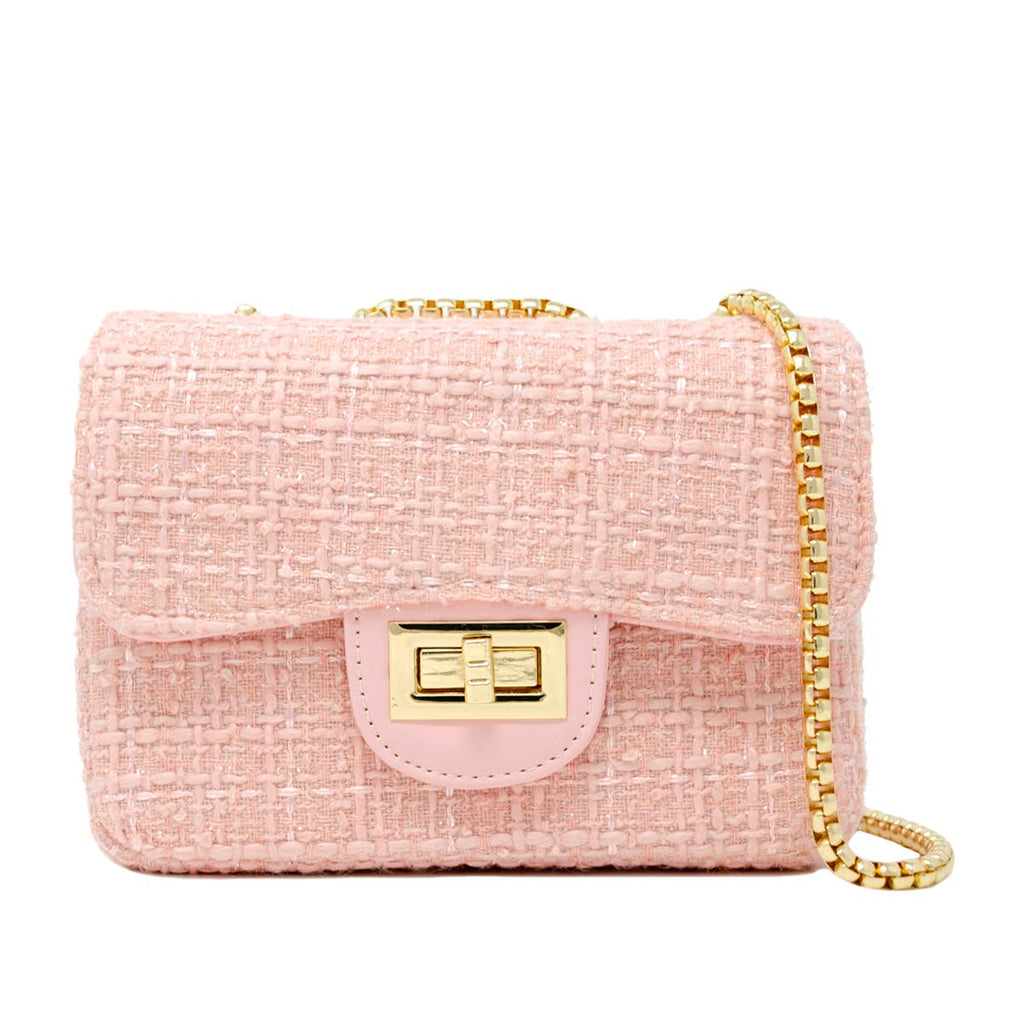 Classic Large Tweed Handbag - Pink