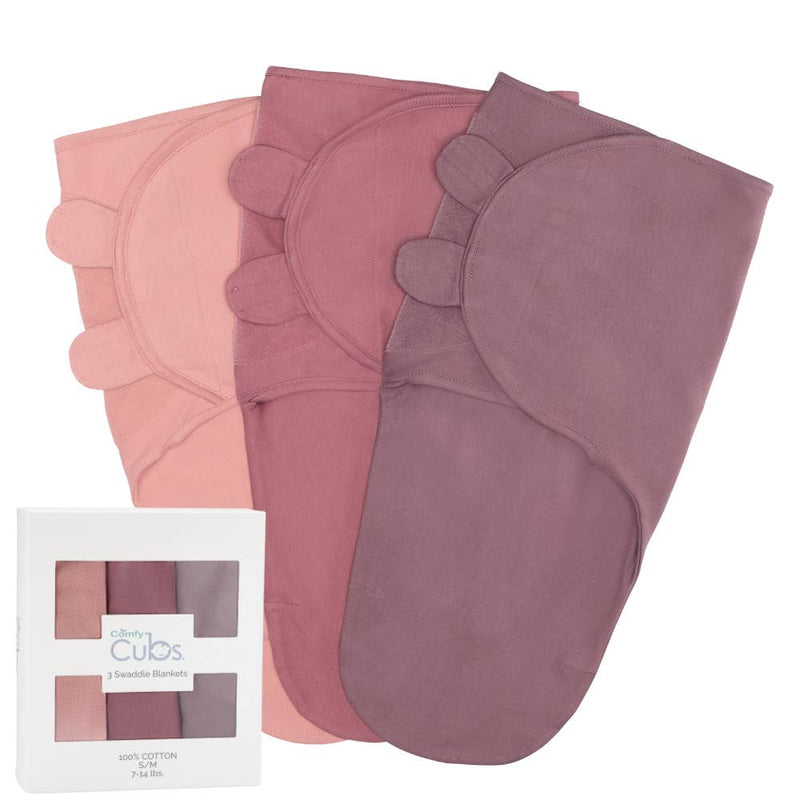 Baby Easy Swaddle Blankets 3 Pack | Blush/Mauve/Mulberry
