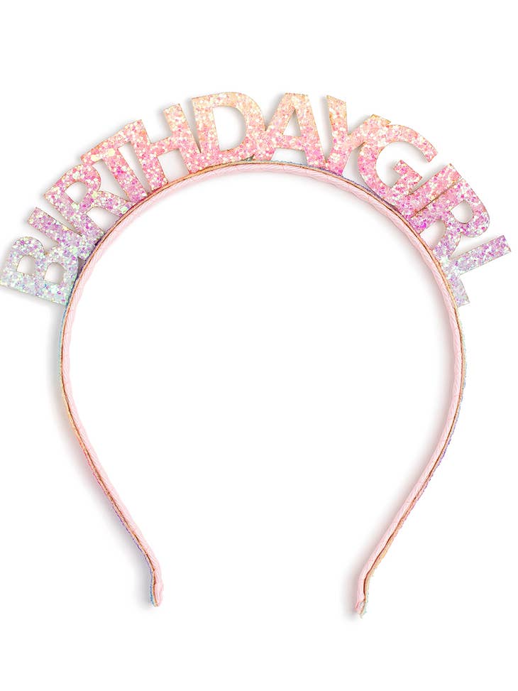 Pastel Rainbow Birthday Girl Headband