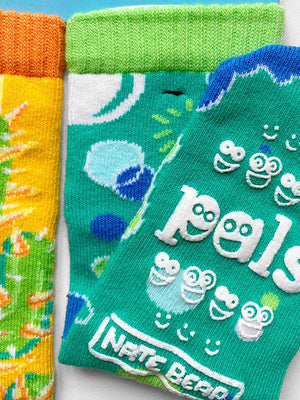 Pokey & Poppy - Mismatched Cactus Bubble Non-Slip Kids Socks