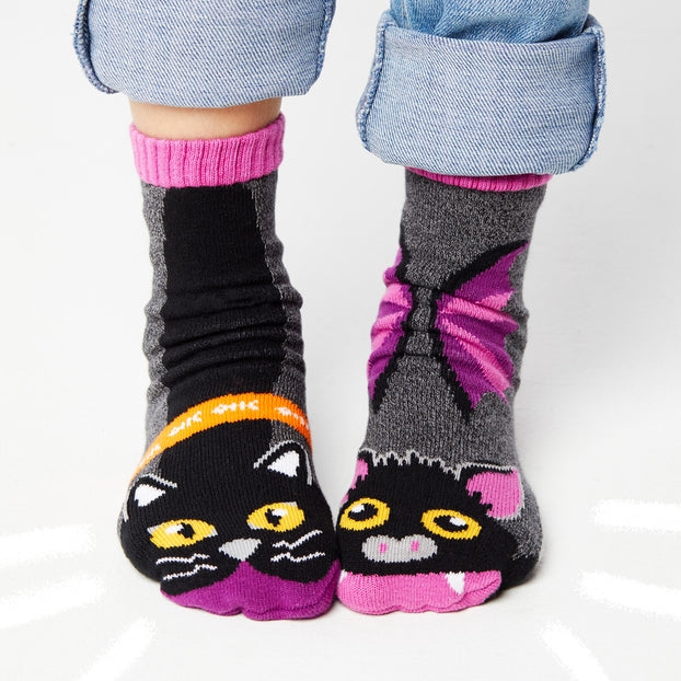 Halloween Bat & Black Cat Kids Socks
