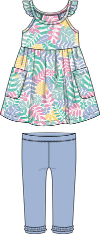 Tropical Print Tunic with Capri