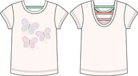 Butterfly Top & Rainbow Tiered Skort Set