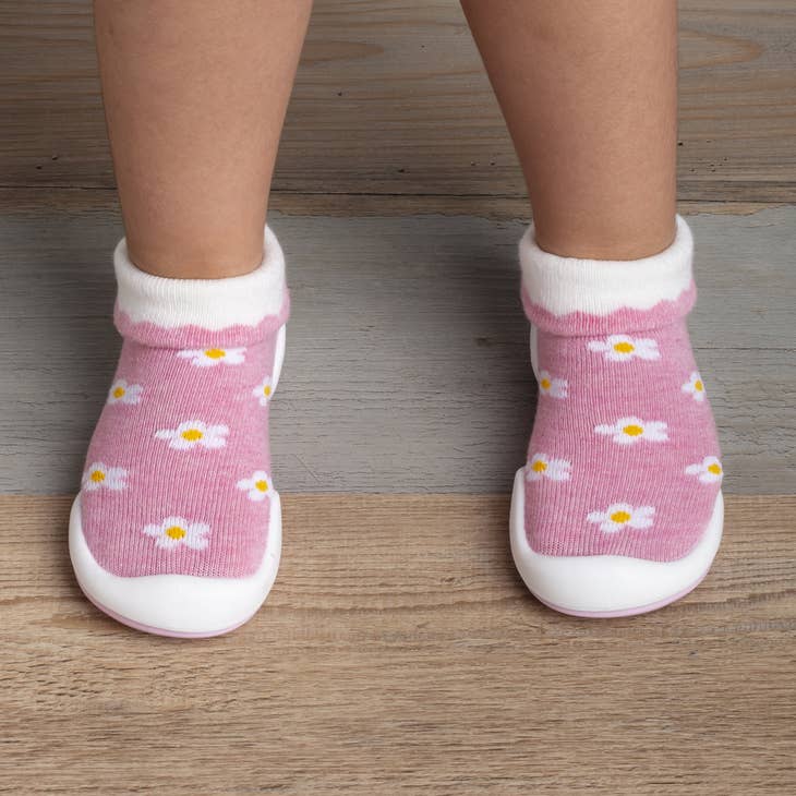 Komuello First Walker Baby Sock Shoes - Daisies