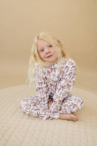 Jogger Set - Mocha Bows - 0-3M