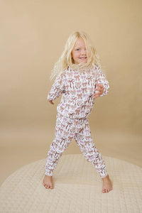 Jogger Set - Mocha Bows - 0-3M