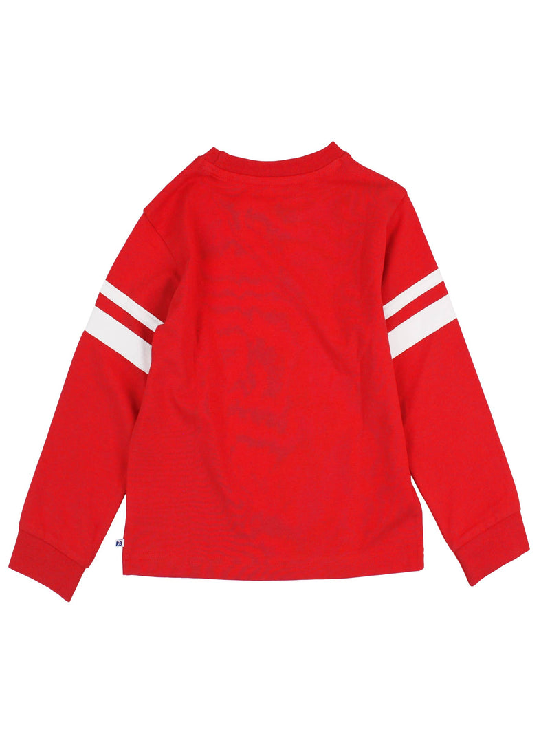 Boys Red Racing Stripe Long Sleeve Shirt