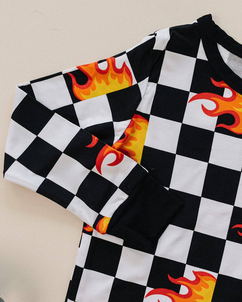 Bamboo Two Piece Set - Checker Blaze