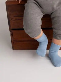 Colby - Non-Slip Baby Socks in Light Blue, Cobalt & Navy