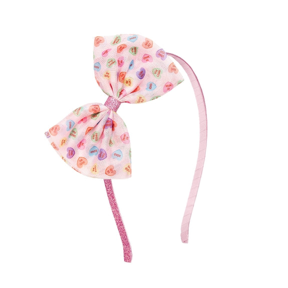 Candy Hearts Valentine's Day Bow Headband