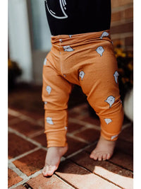 Ghosts on Orange - Baby Halloween Leggings