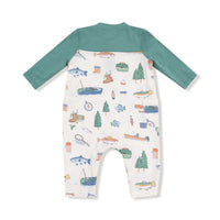 Fishing Things LS Henley Romper