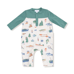 Fishing Things LS Henley Romper