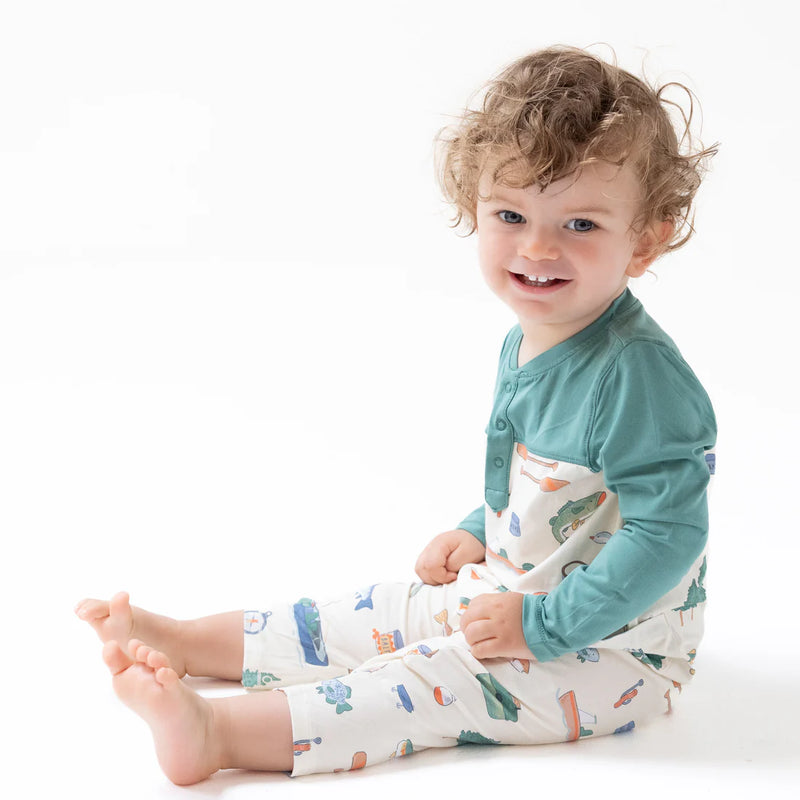 Fishing Things LS Henley Romper