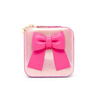 Shiny Jumbo Bow Jewelry Box - Hot Pink