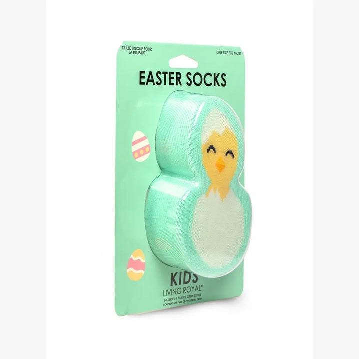 3D Packaged Crew Socks - Kids - Easter - Baby Chick - Green