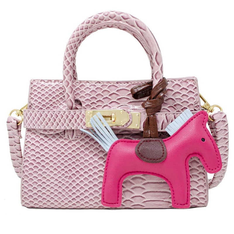 Crocodile Pony Handbag - Pink