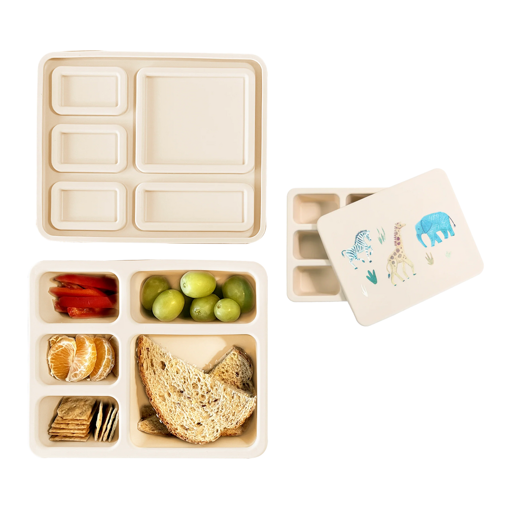 Silicone Bento Box - Safari Warm Cream