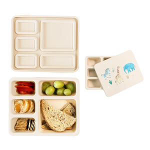 Silicone Bento Box - Safari Warm Cream