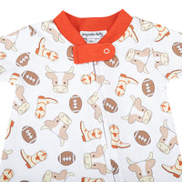 Hook 'Em Printed Zipper Footie