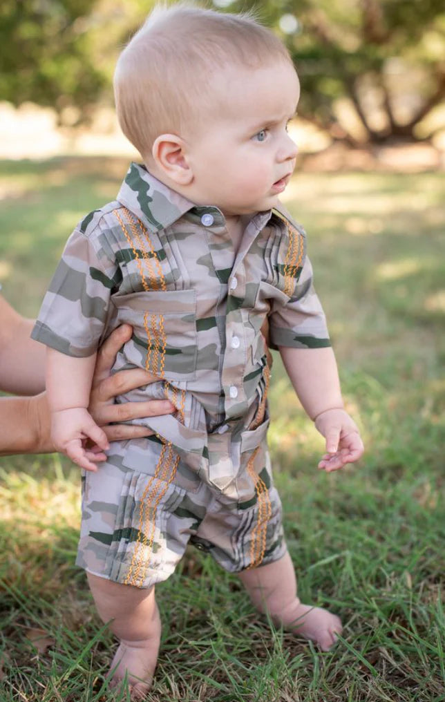 Guayabera - Classic Camo Short Sleeve Romper