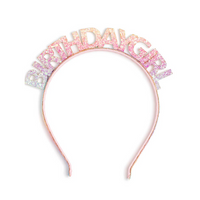 Pastel Rainbow Birthday Girl Headband