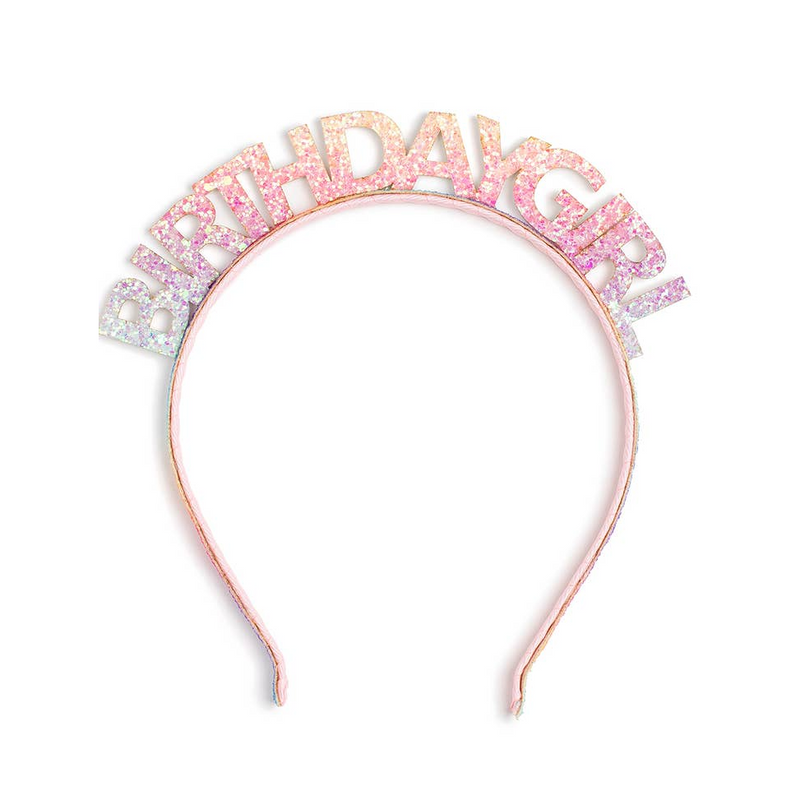 Pastel Rainbow Birthday Girl Headband