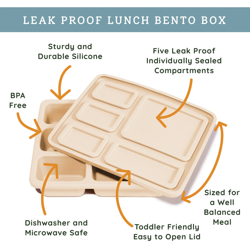 Silicone Bento Box - Safari Warm Cream