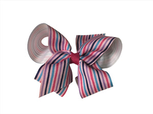 Pink Multi Stripe Grosgrain Hair Bow