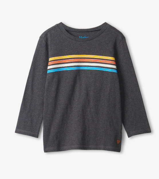 Charcoal Striped LS T-Shirt
