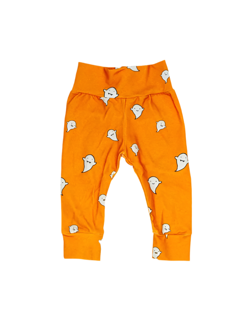 Ghosts on Orange - Baby Halloween Leggings