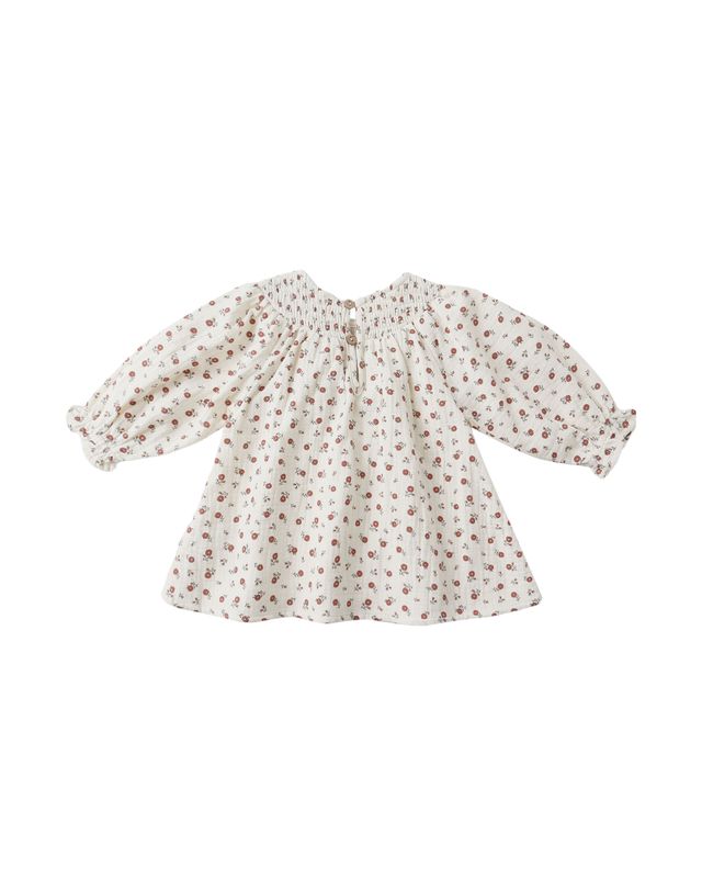 V Smocked Dress - Winter Ditsy