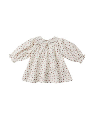 V Smocked Dress - Winter Ditsy